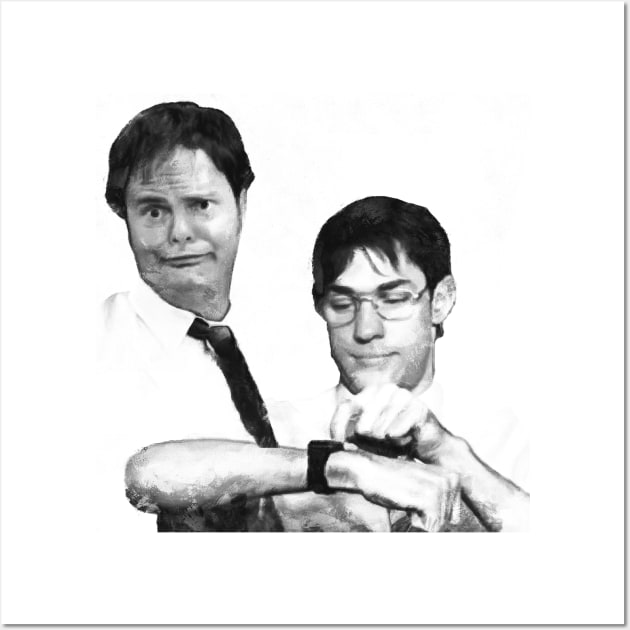 Dwight And Jim Prank - The Office Prank T-Shirt - Dunder Mifflin Pranks Wall Art by truefriend